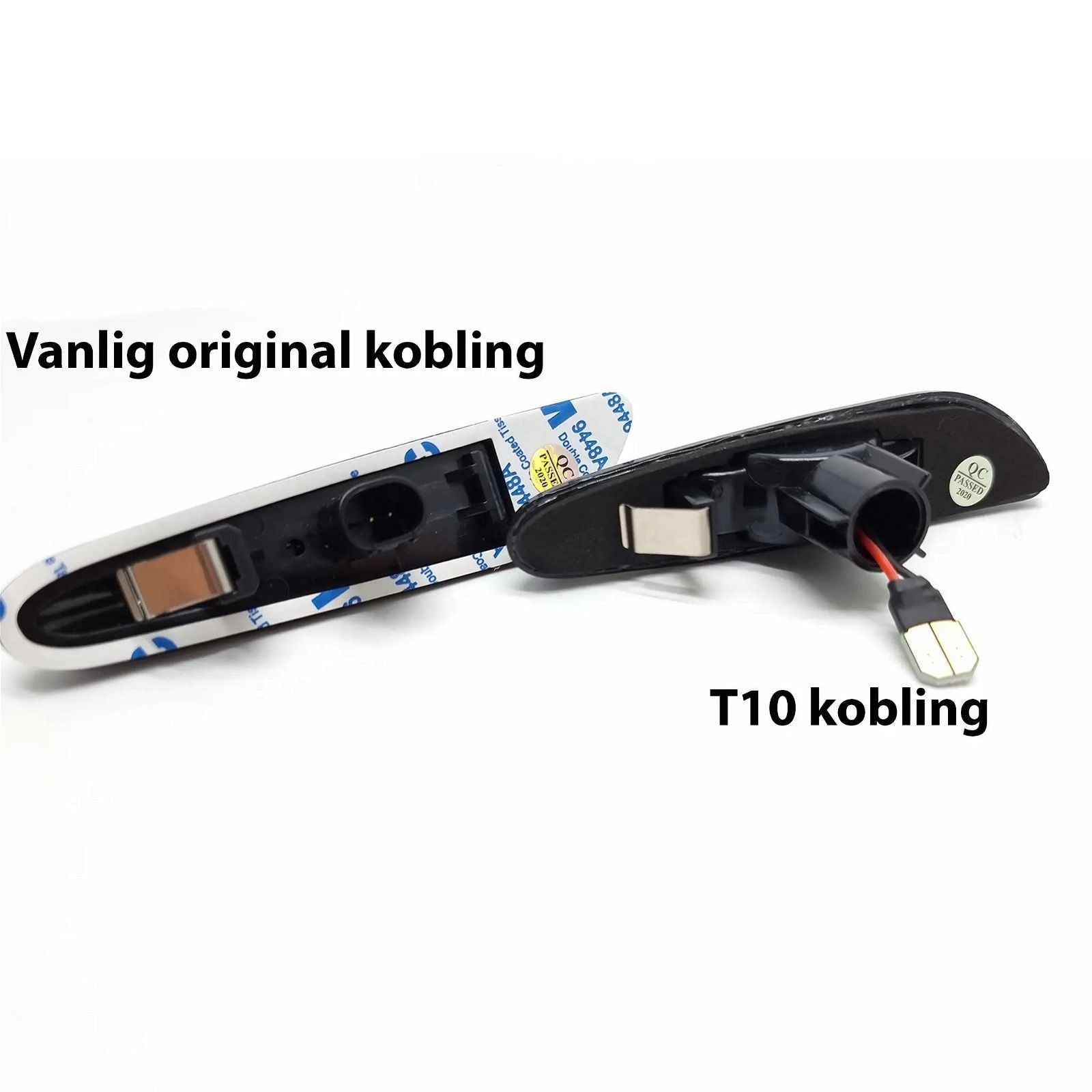 Bmw Led Sideblink Glossy Svart Original størrelse E60, E61, E81, E82, E87, E88, E90 (Sett) - Lyshelten.no