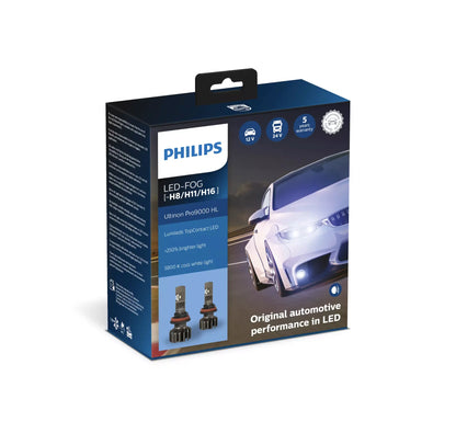 H8/H11/H16: LED-Pærer PHILIPS Ultinon Pro9000 +250%