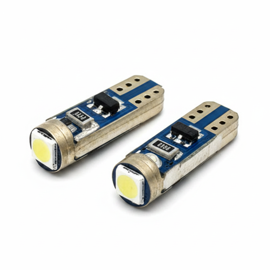 2 stk. T5 3W LED pærer med støtte for Canbus