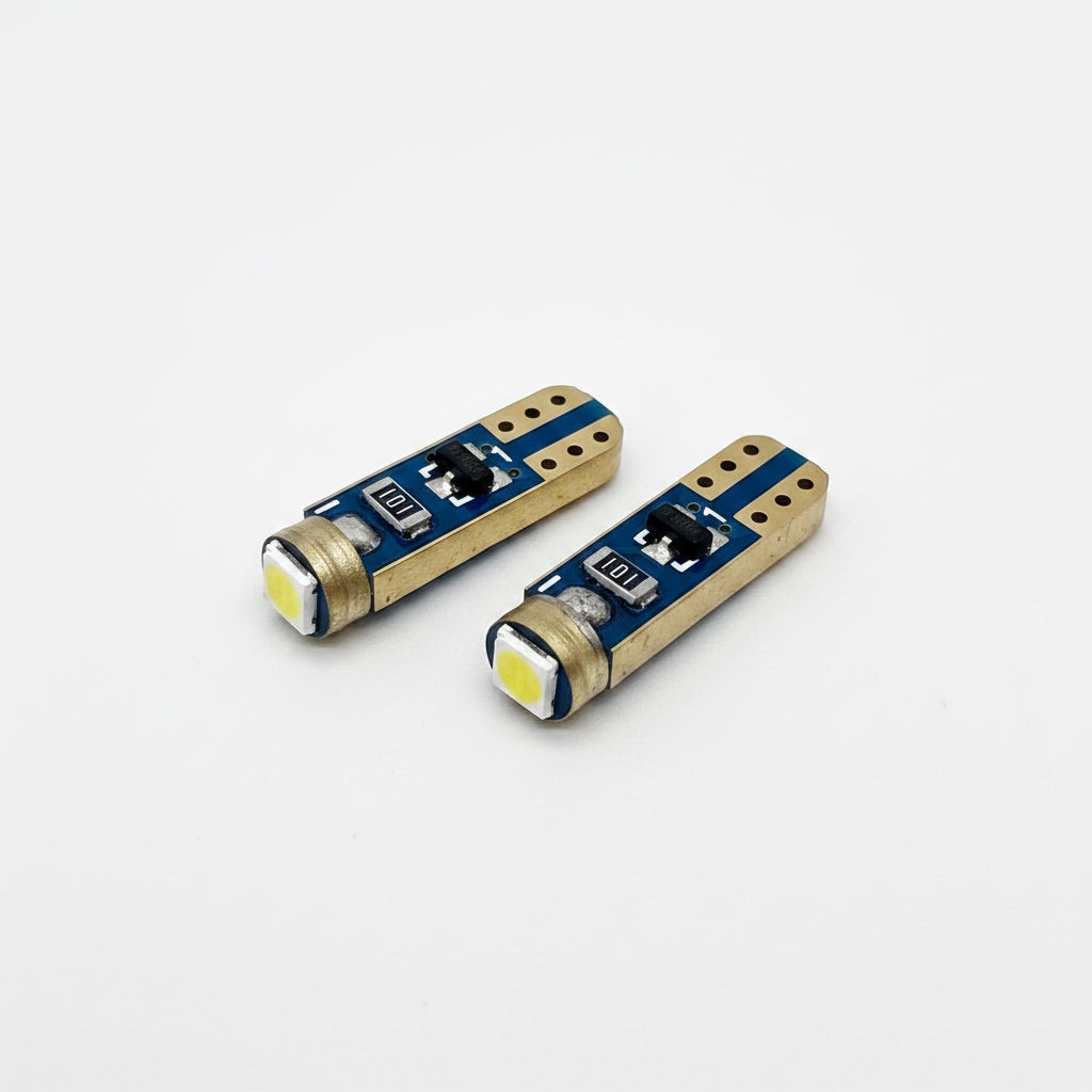 2 stk. T5 3W LED pærer med støtte for Canbus