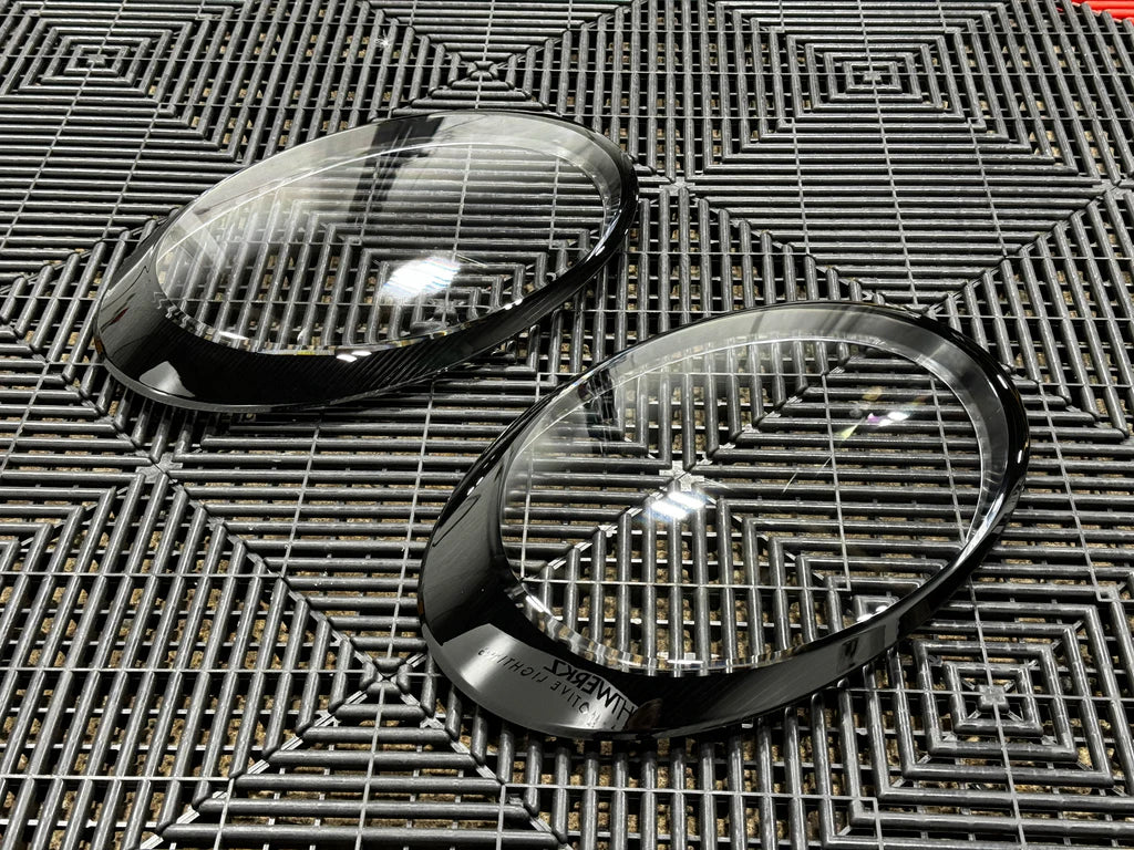 Porsche 997 / 911 Carrera 2006-2016 frontlykt-glass - Sort kant (Sett)