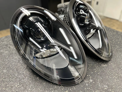 Porsche 911 - 991 Carrera og Carrera S 2011-2015 frontlykt-glass - Sort kant - Lyshelten.no