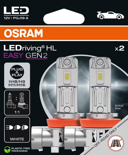 OSRAM LEDriving HL EASY GEN 2 H11/H8/H16 LED pærer 6500K