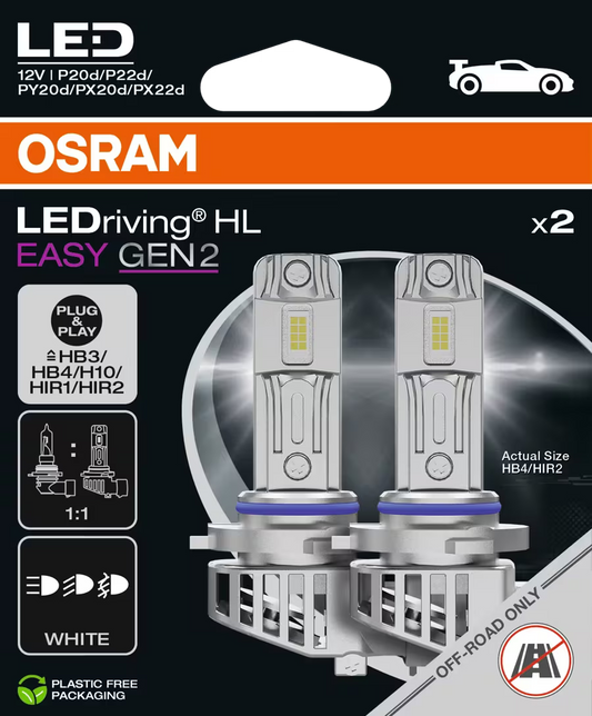 OSRAM LEDriving HL EASY GEN 2 HB3/HB4/H10/HIR2 LED pærer 6500K