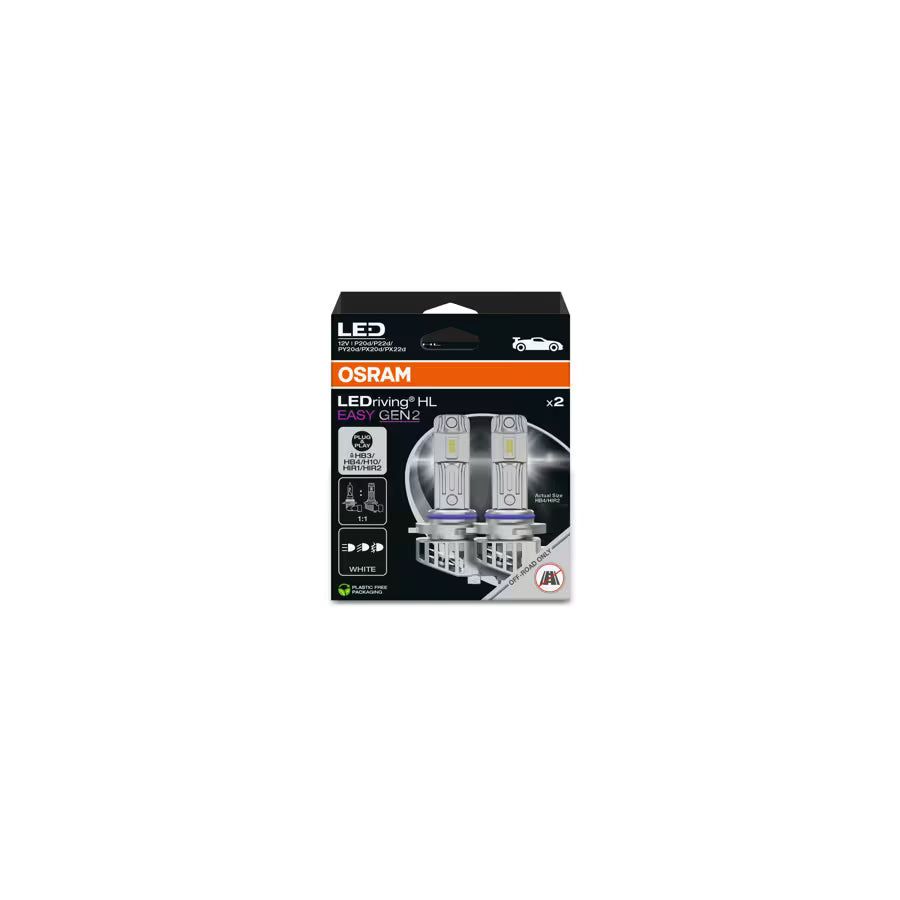 OSRAM LEDriving HL EASY GEN 2 HB3/HB4/H10/HIR2 LED pærer 6500K - bilde 6