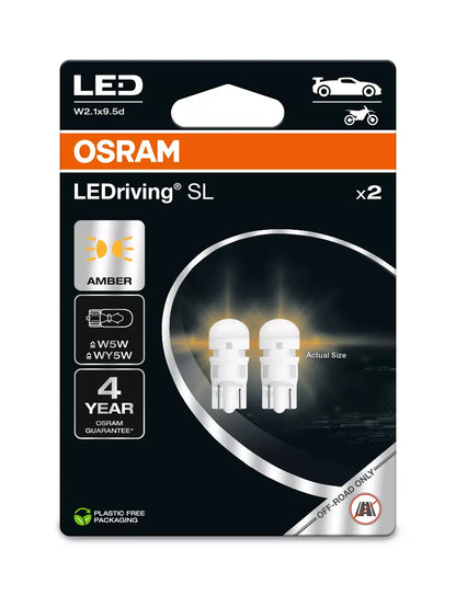 Osram LEDriving SL W5W YELLOW LED pærer - Lyshelten.no
