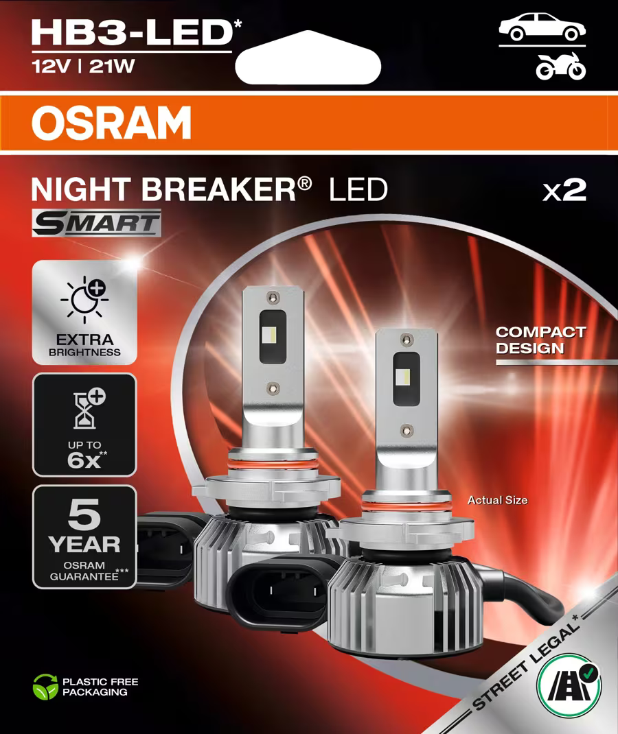 HB3 NIGHT BREAKER LED SMART +330% - Lyshelten.no