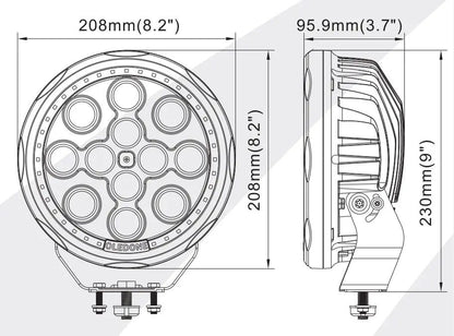 OLEDONE Giant Round SPOT 8" 120W E-MERKET - Lyshelten.no