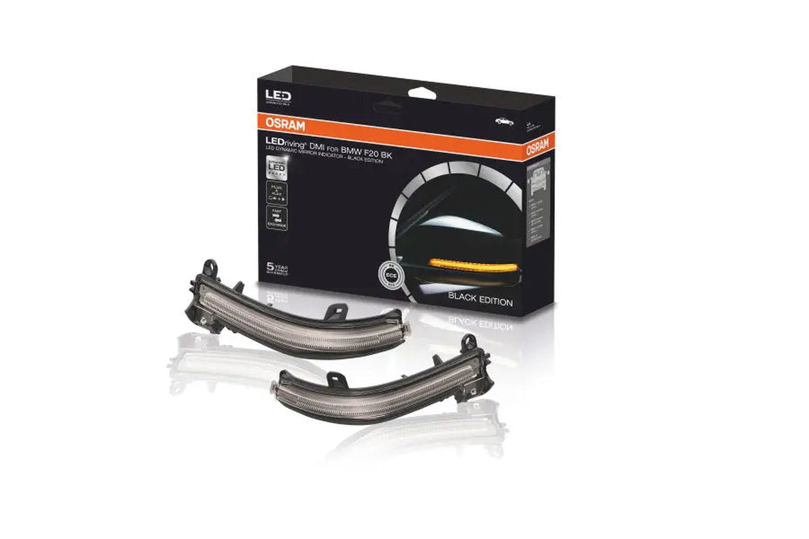 Osram Dynamiske Sideblinklys Speil for BMW F20 F30 F31 E84 Black Edition - Lyshelten.no