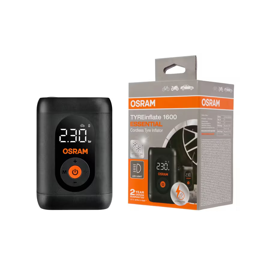Osram TYREinflate 1600 Essential – Trådløs dekkpumpe med LED-lys