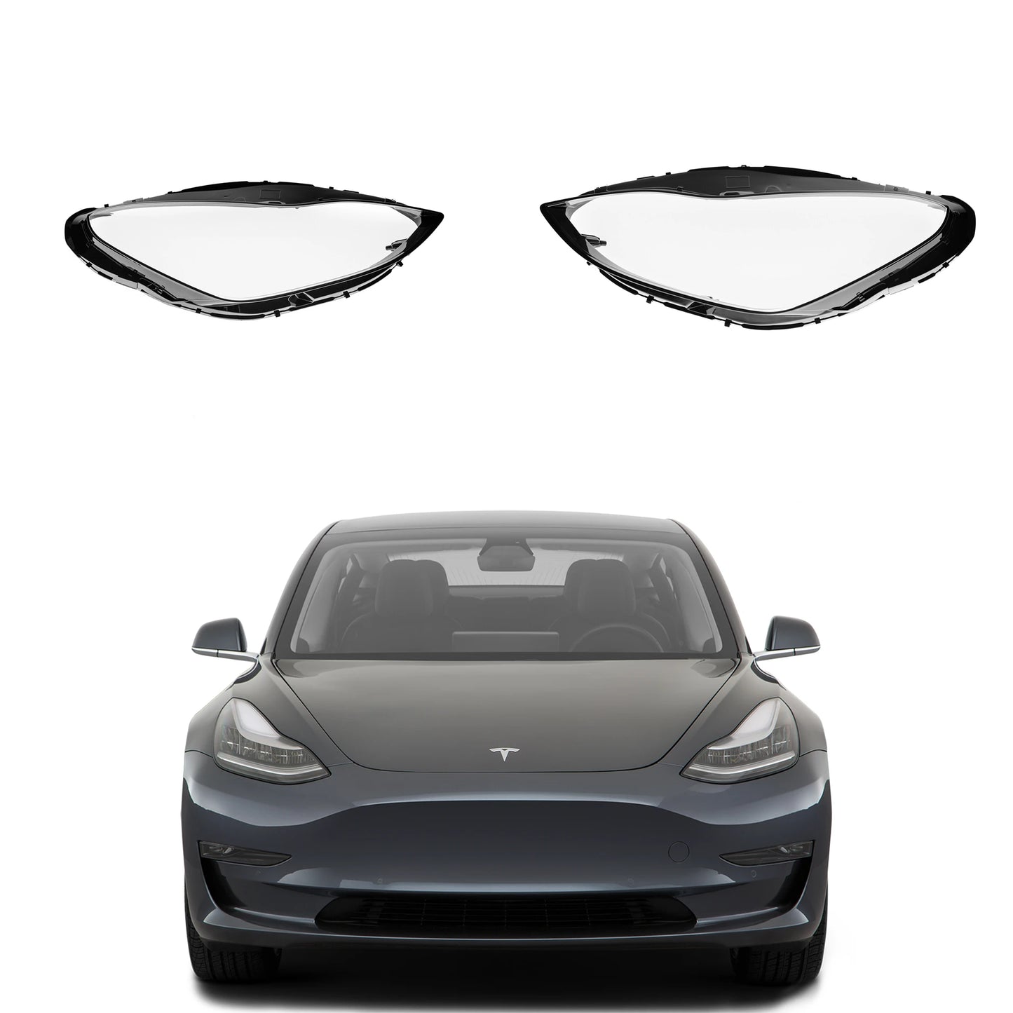 Tesla Model 3 / Model Y 2016-2019 frontlykt-glass - Lyshelten.no