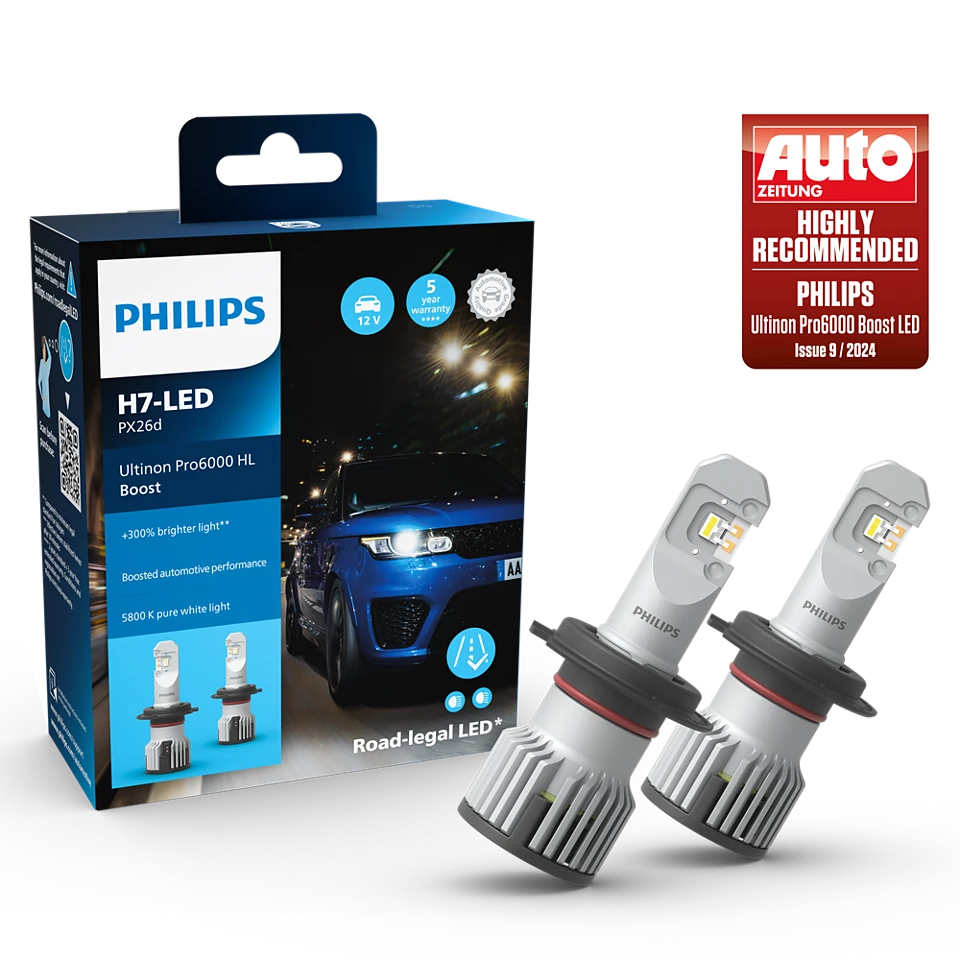 H7 LED Philips Ultinon Pro6000 Boost - Lyshelten.no