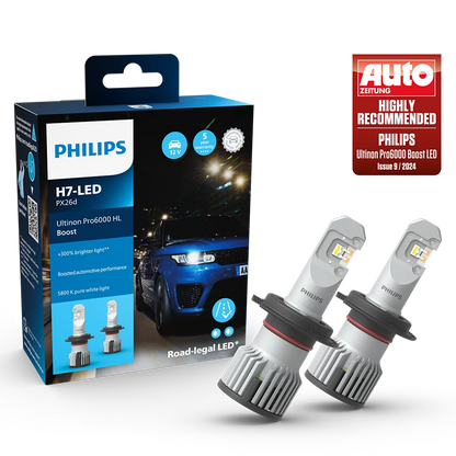 H7 LED Philips Ultinon Pro6000 Boost - Lyshelten.no