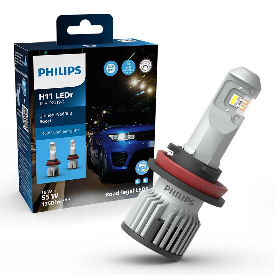 H11 LED Philips Ultinon Pro6000 Boost +400%