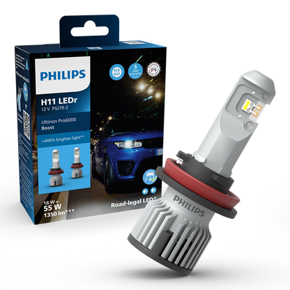 H11 LED Philips Ultinon Pro6000 Boost +400%