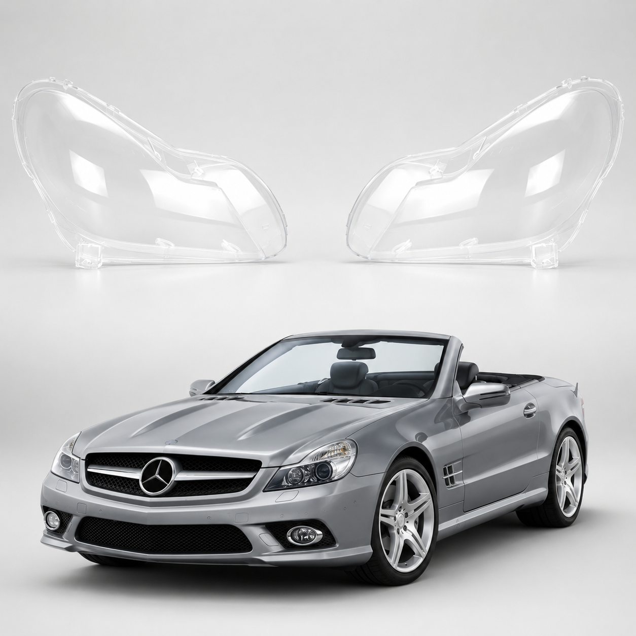 Mercedes-Benz SL R230 Facelift 2008-2012 frontlykt-glass - Lyshelten.no
