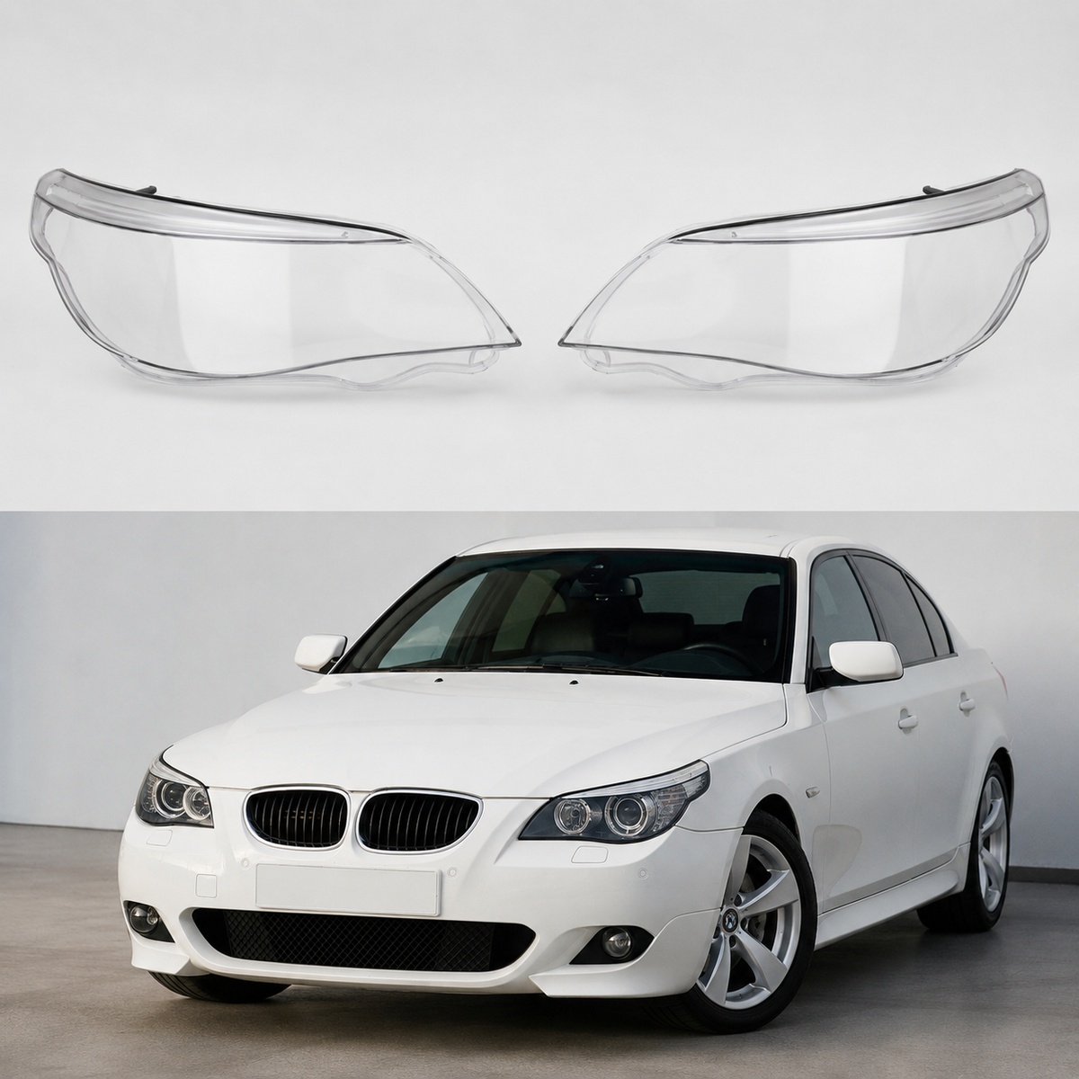 BMW 5-serie E60 / E61 Facelift 2007-2010 frontlykt-glass - Lyshelten.no