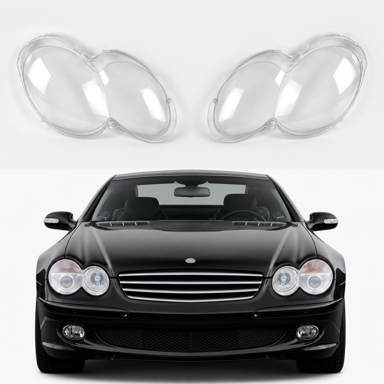 Mercedes-Benz SL R230 2001-2007 frontlykt-glass - Lyshelten.no