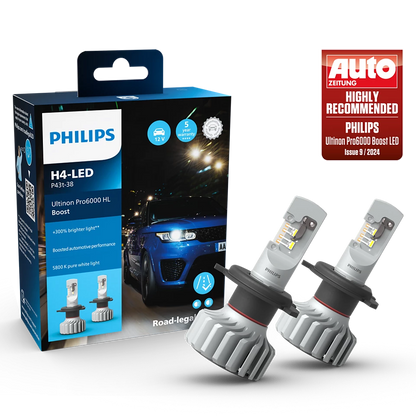 H4 LED Philips Ultinon Pro6000 Boost - Lyshelten.no